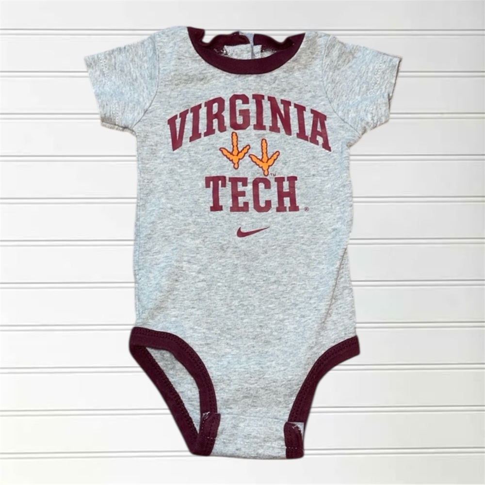 NIKE VGUC Virginia Tech Hokies Short Sleeve Bodysuit
